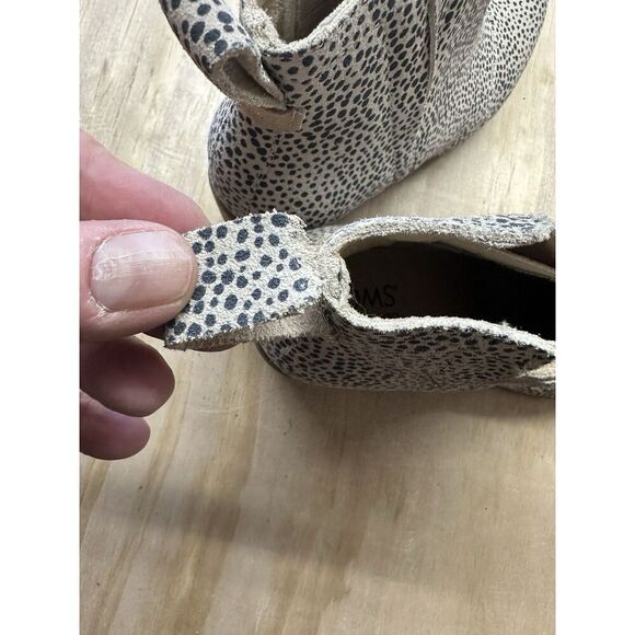 Tom’s Wood Wedge Bootie Suede Dot Pull On 7.5 M - Picture 4 of 6